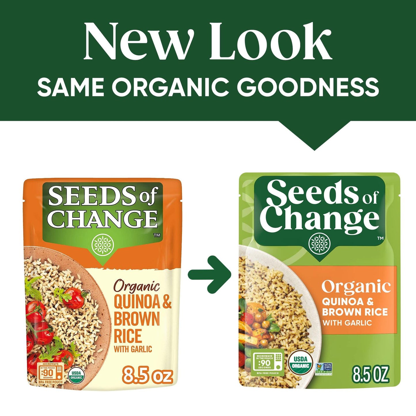 SEEDS OF CHANGE Organic Quinoa & Brown Rice 8.5 Ounce (Pack of 12)
