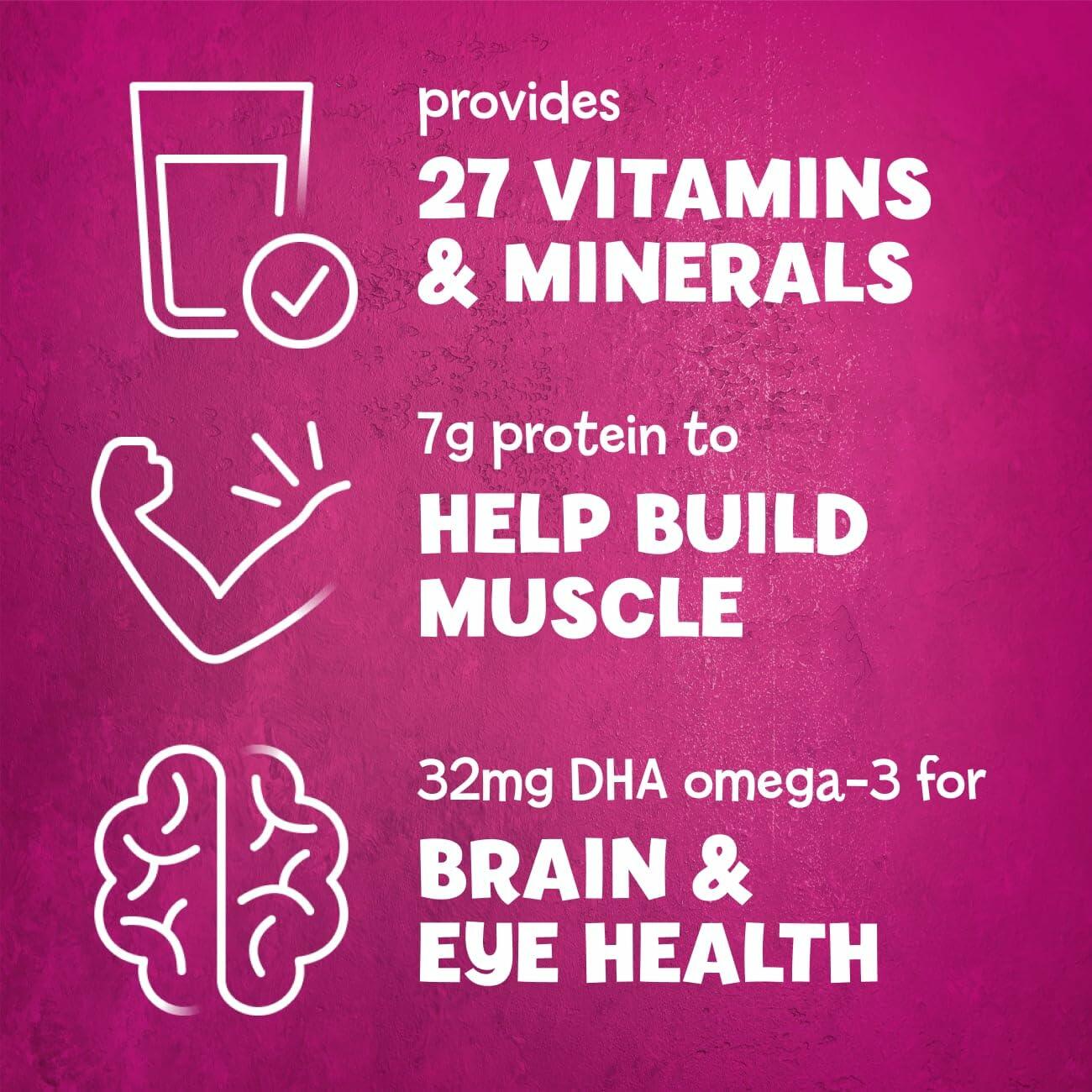 PediaSure Grow & Gain with Immune Support, 27 Minerals & Vitamins for Kids, 7g Protein, Non-GMO, Gluten-Free, Vanilla, 8-fl-oz Bottle, Pack of 6