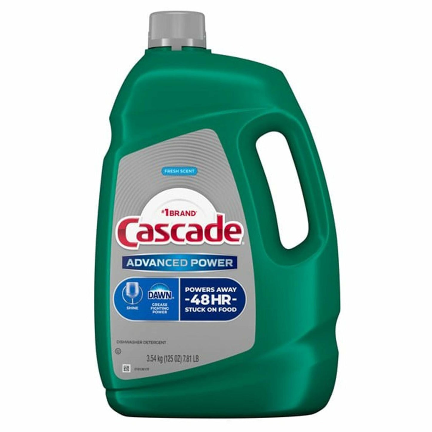 Cascade Advanced Power Dishwasher Detergent Gel, Fresh Scent, Dishwashing Detergent with Dawn Grease Fighting Power, 125 oz Plastic Bottle