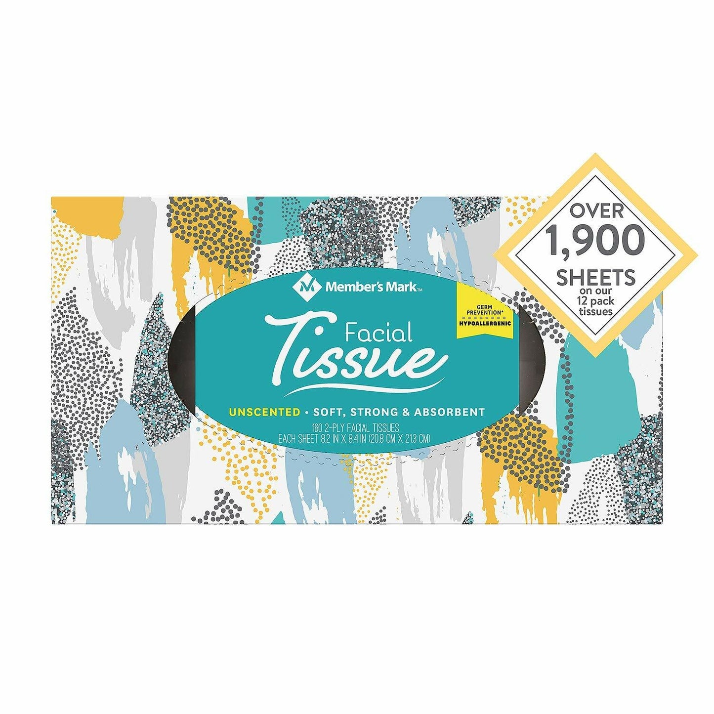Member's Mark Member's Mark Soft & Strong Facial Tissues, 12 Flat Boxes, 160 2-ply Tissues Per Box