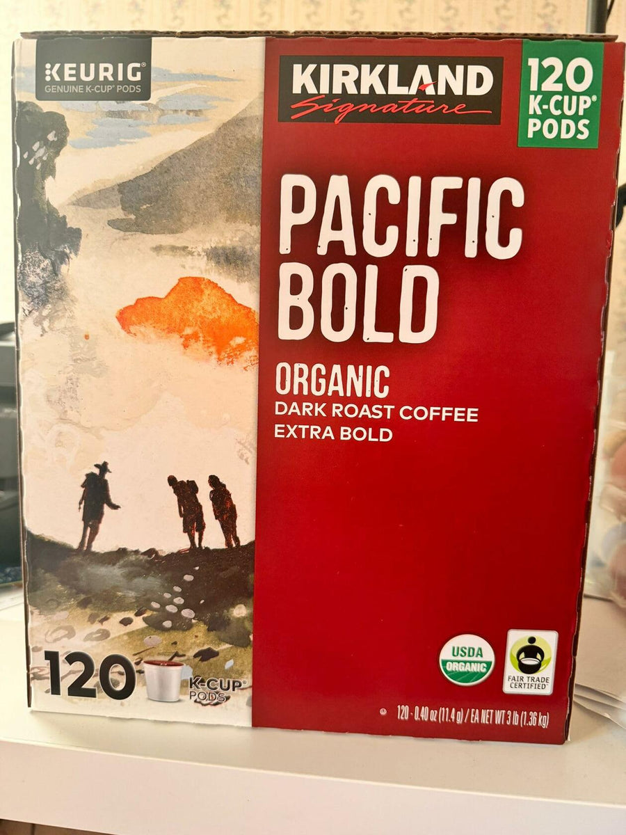 Kirkland Signature Coffee Organic Pacific Bold K-Pods, 120-count with Oval Soup Spoon, Stainless Steel by LOS