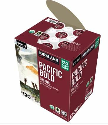 Kirkland Signature Coffee Organic Pacific Bold K-Pods, 120-count with Oval Soup Spoon, Stainless Steel by LOS