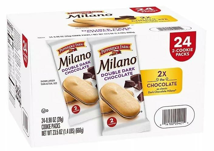 Generic Milano Double Dark Chocolate Cookies 0.98 oz., 24 pk.