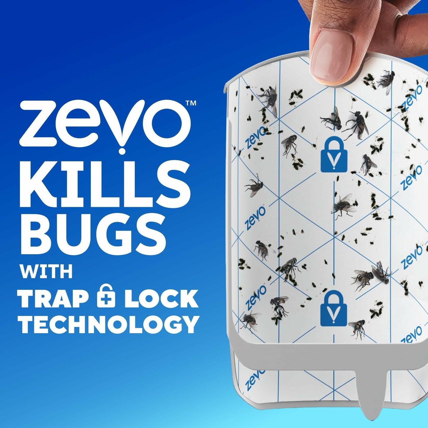 Zevo 2 Flying Insect Traps & 4 Cartridges - Plug In Fly Trap & Indoor Bug Catcher for Gnats, House & Fruit Flies - Mess-Free - Use in Any Room - Uses Blue & UV Light (2 Plug In Devices & 4 Cartridges)