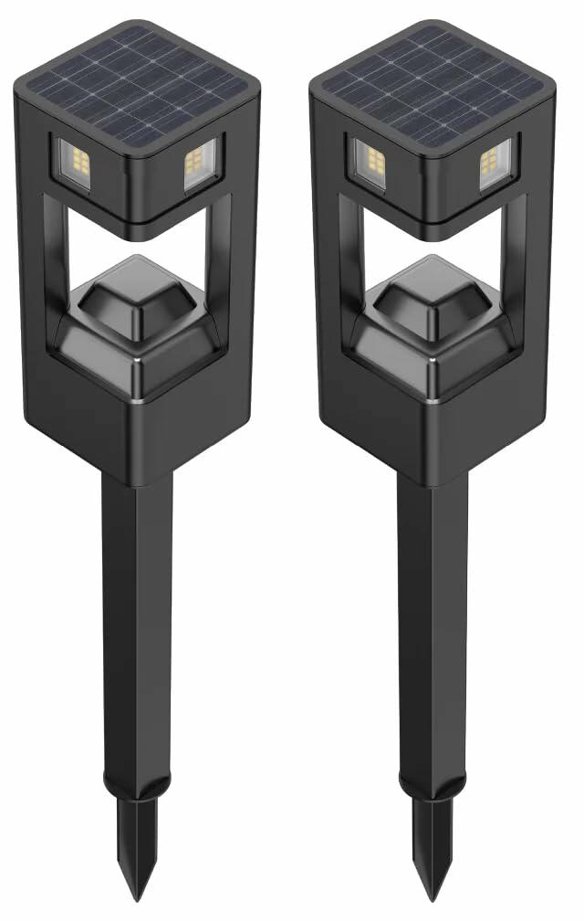 Infinity X1 Solar Path & Motion Security Lights (2-Pack) – 500 Lumens Motion Activated, 50 Lumens Dusk-to-Dawn, IPX4 Weatherproof, 360° Detection, Outdoor LED Stake Lights for Yard, Walkway & Garden