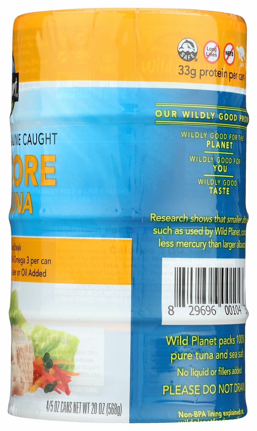 Wild Planet Wild Albacore Tuna Cans, 5 Ounce, 4 Pack
