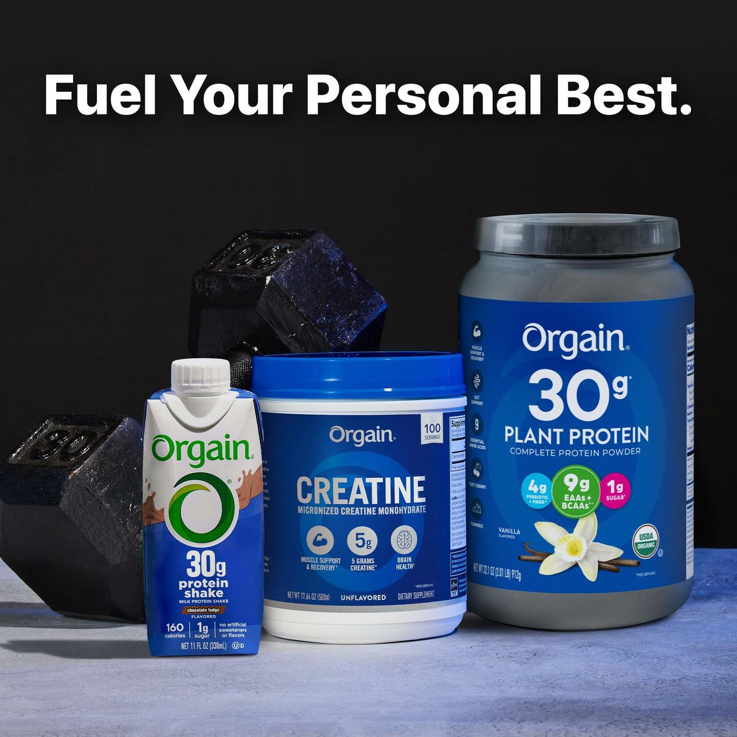 Orgain Creatine Monohydrate Micronized Powder, Unflavored, Supports Muscle Growth, Post Workout Recovery and Brain Health, No Artifical Additives, Non-GMO, 100 Servings, 17.64 Oz