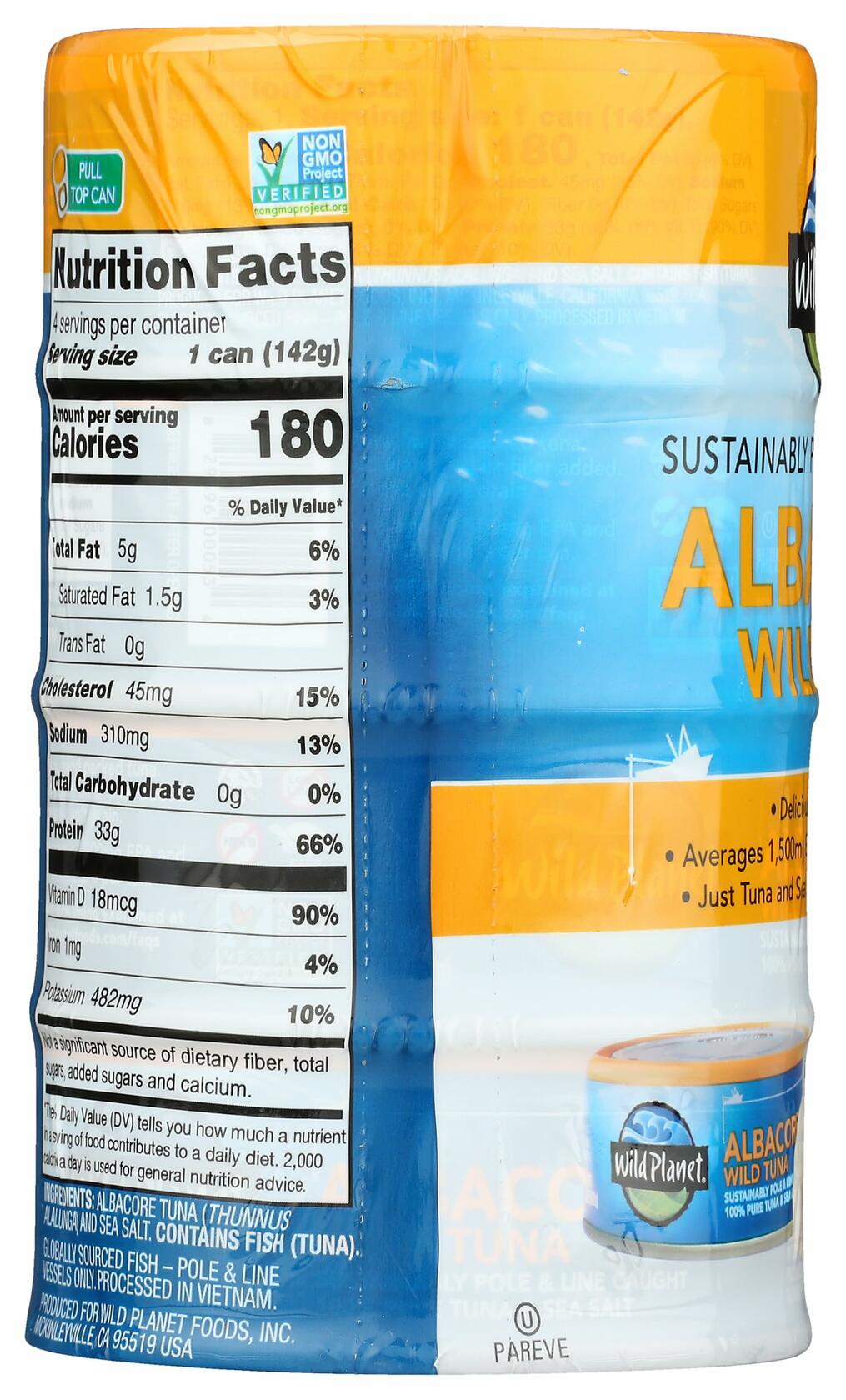 Wild Planet Wild Albacore Tuna Cans, 5 Ounce, 4 Pack