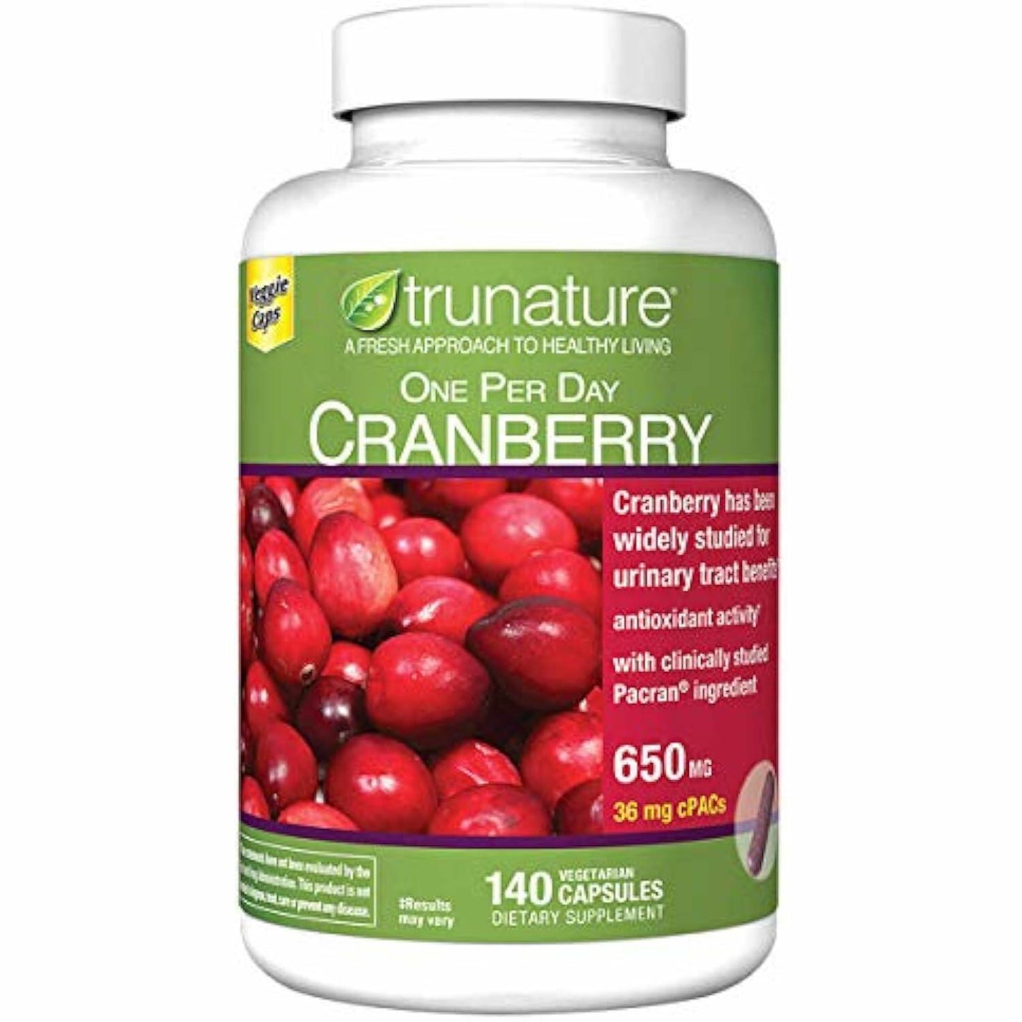 trunature Cranberry 650 mg, 140 Vegetarian Capsules