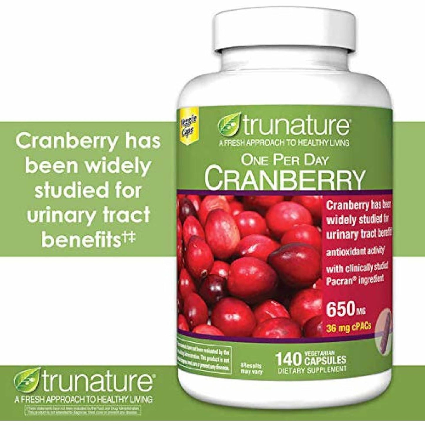trunature Cranberry 650 mg, 140 Vegetarian Capsules