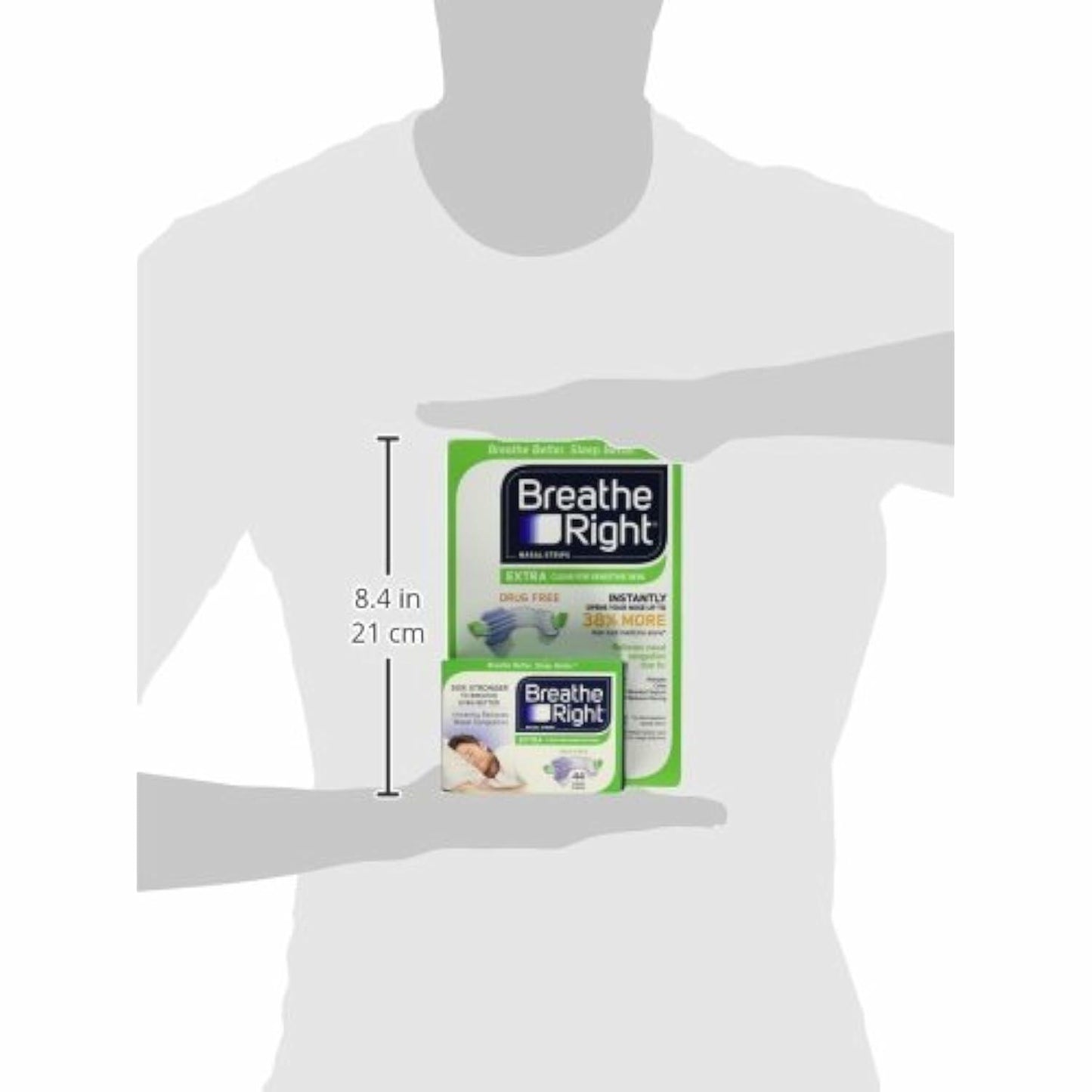 Breathe Right Extra Clear Nasal Strips Drug Free Sensitive (44 Extra Clear Strips (Sensitive Skin))