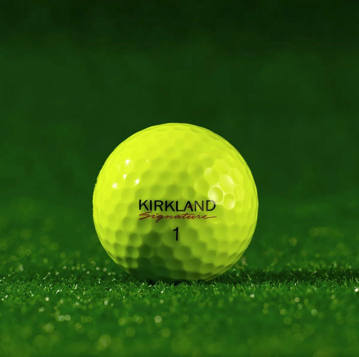 Kirkland Signature 3-Piece Urethane Cover Golf Balls, Neon Yellow (Box Damaged)