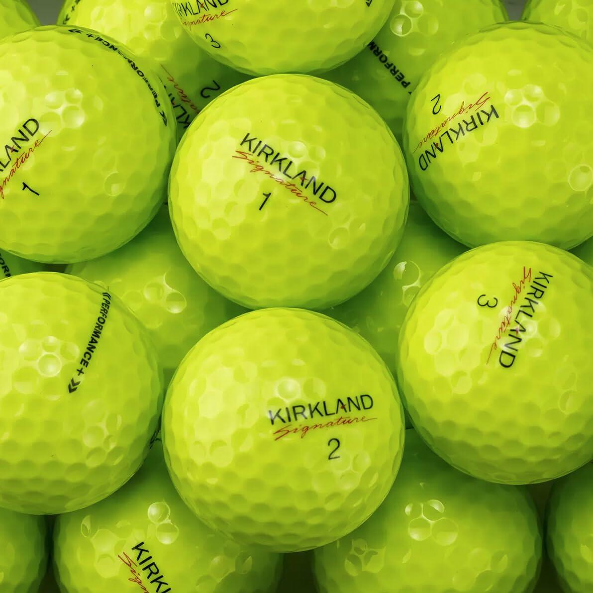 Kirkland Signature 3-Piece Urethane Cover Golf Balls, Neon Yellow (Box Damaged)