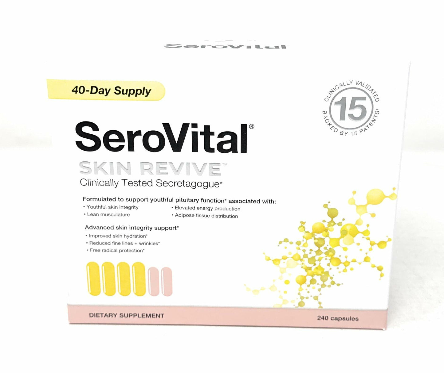 Serovital Skin Revive – Anti-Aging Supplement for Women – Supports Skin Hydration, Energy, Immune Health & Fine Line Reduction – 240 Capsules – 40-Day Supply
