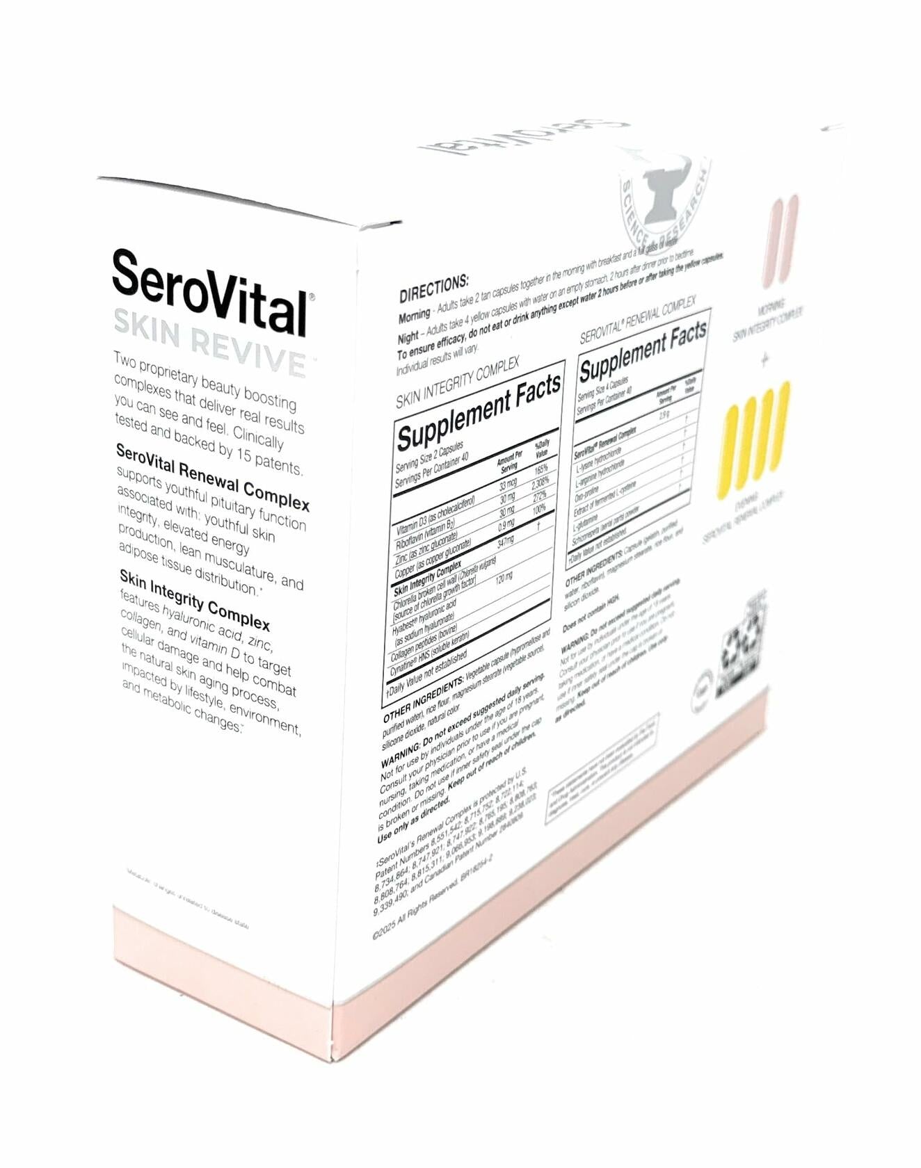 Serovital Skin Revive – Anti-Aging Supplement for Women – Supports Skin Hydration, Energy, Immune Health & Fine Line Reduction – 240 Capsules – 40-Day Supply