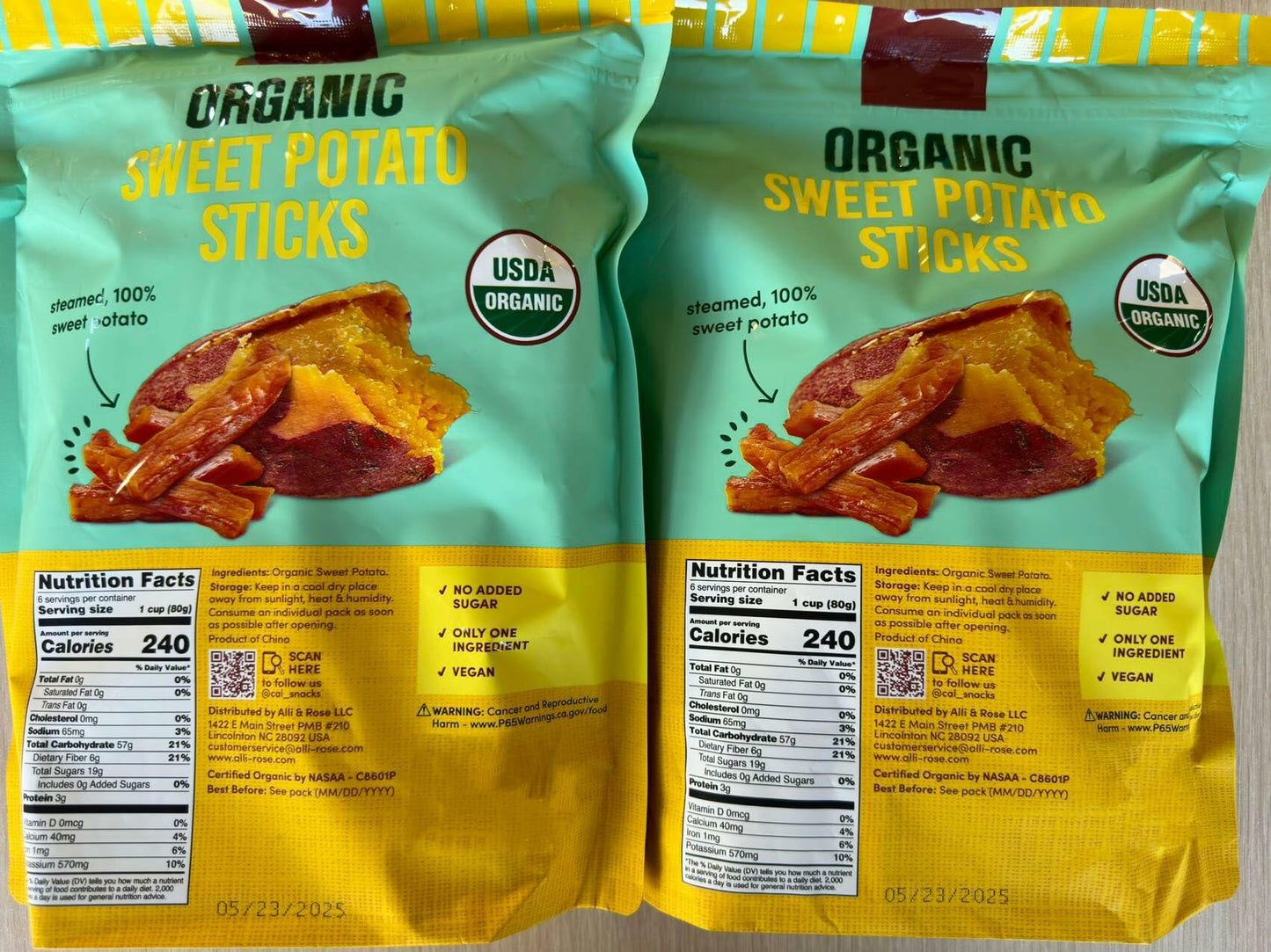 Snak Yard Sweet Potato Sticks 6/2.8OZ (2bags)