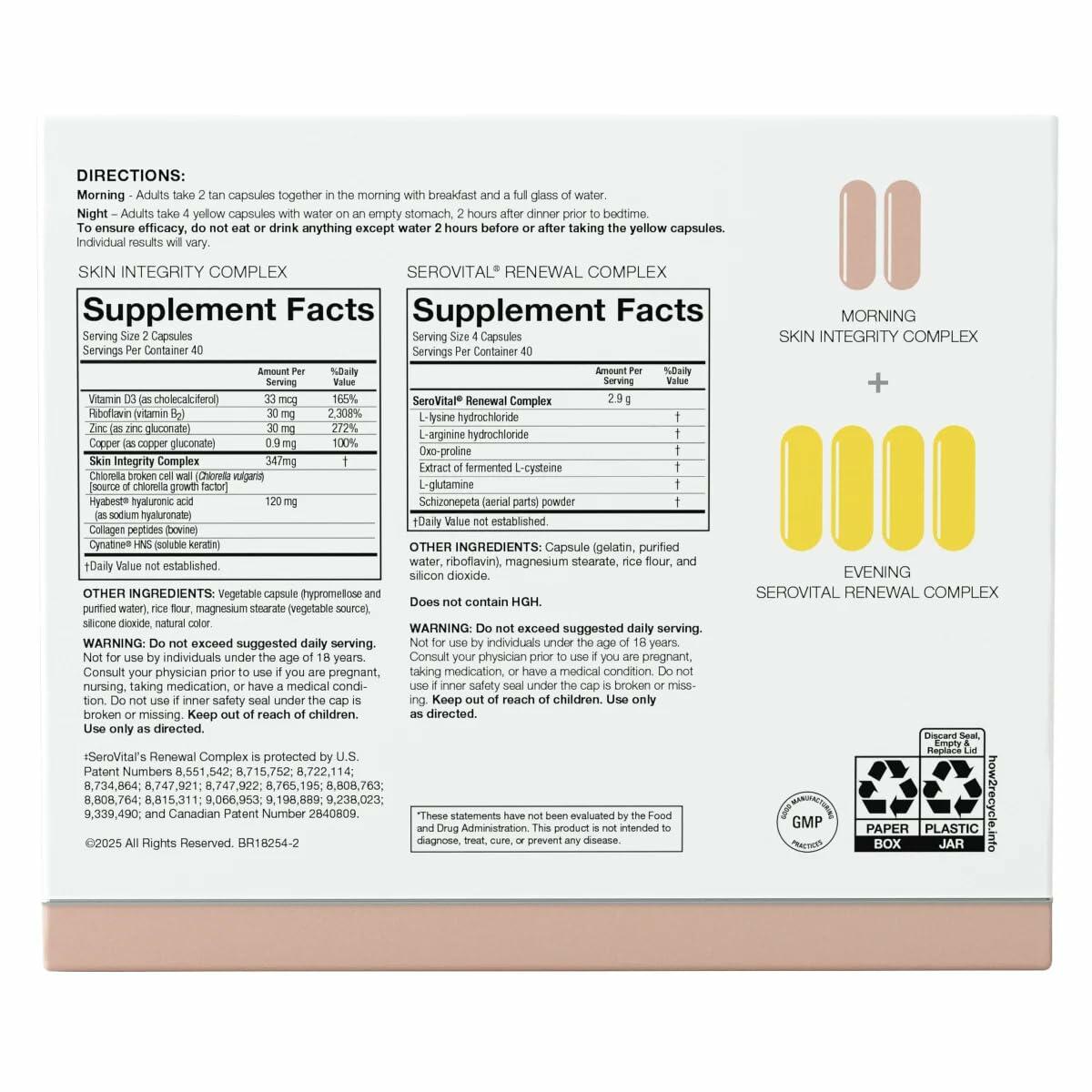 Serovital Skin Revive – Anti-Aging Supplement for Women – Supports Skin Hydration, Energy, Immune Health & Fine Line Reduction – 240 Capsules – 40-Day Supply