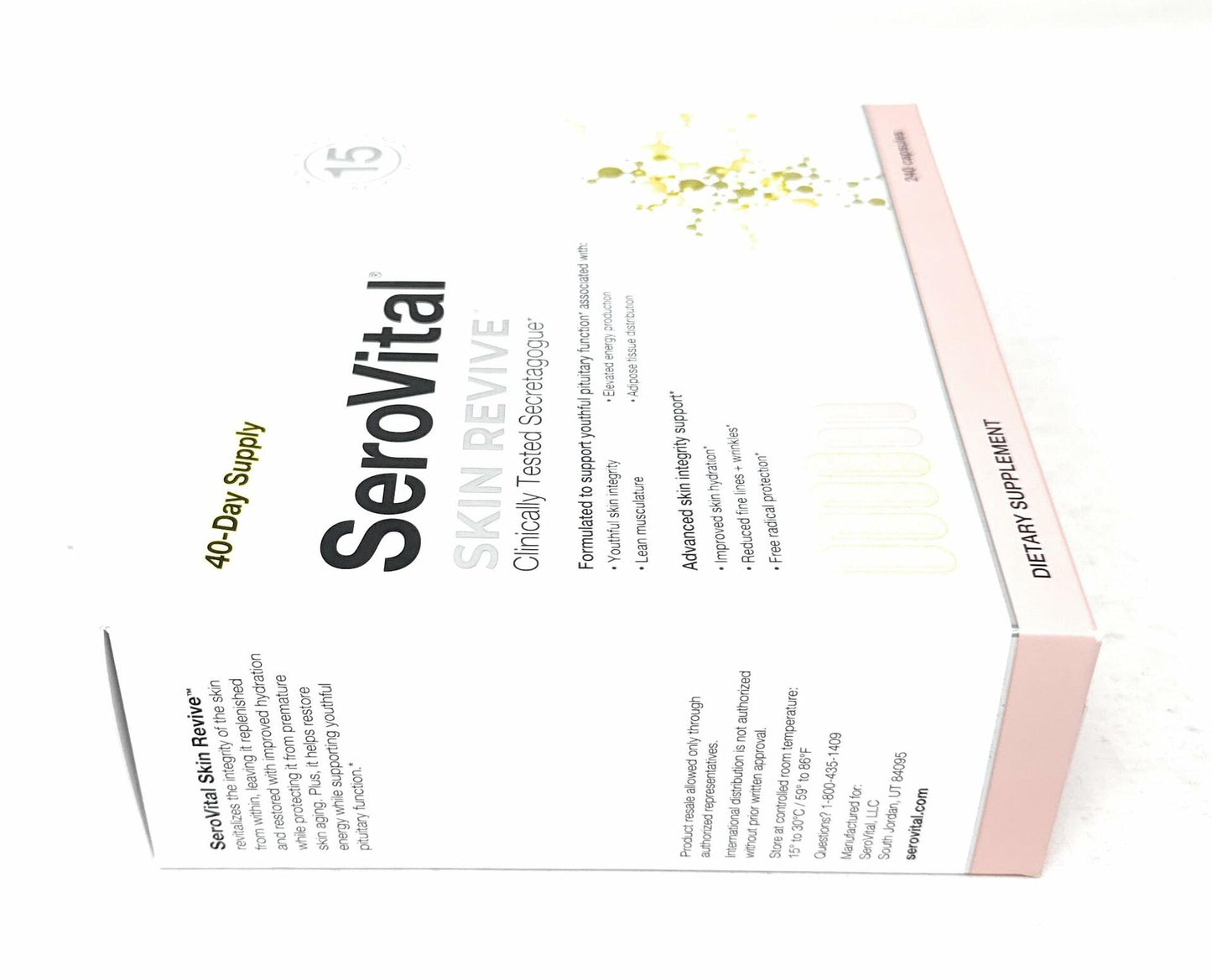 Serovital Skin Revive – Anti-Aging Supplement for Women – Supports Skin Hydration, Energy, Immune Health & Fine Line Reduction – 240 Capsules – 40-Day Supply