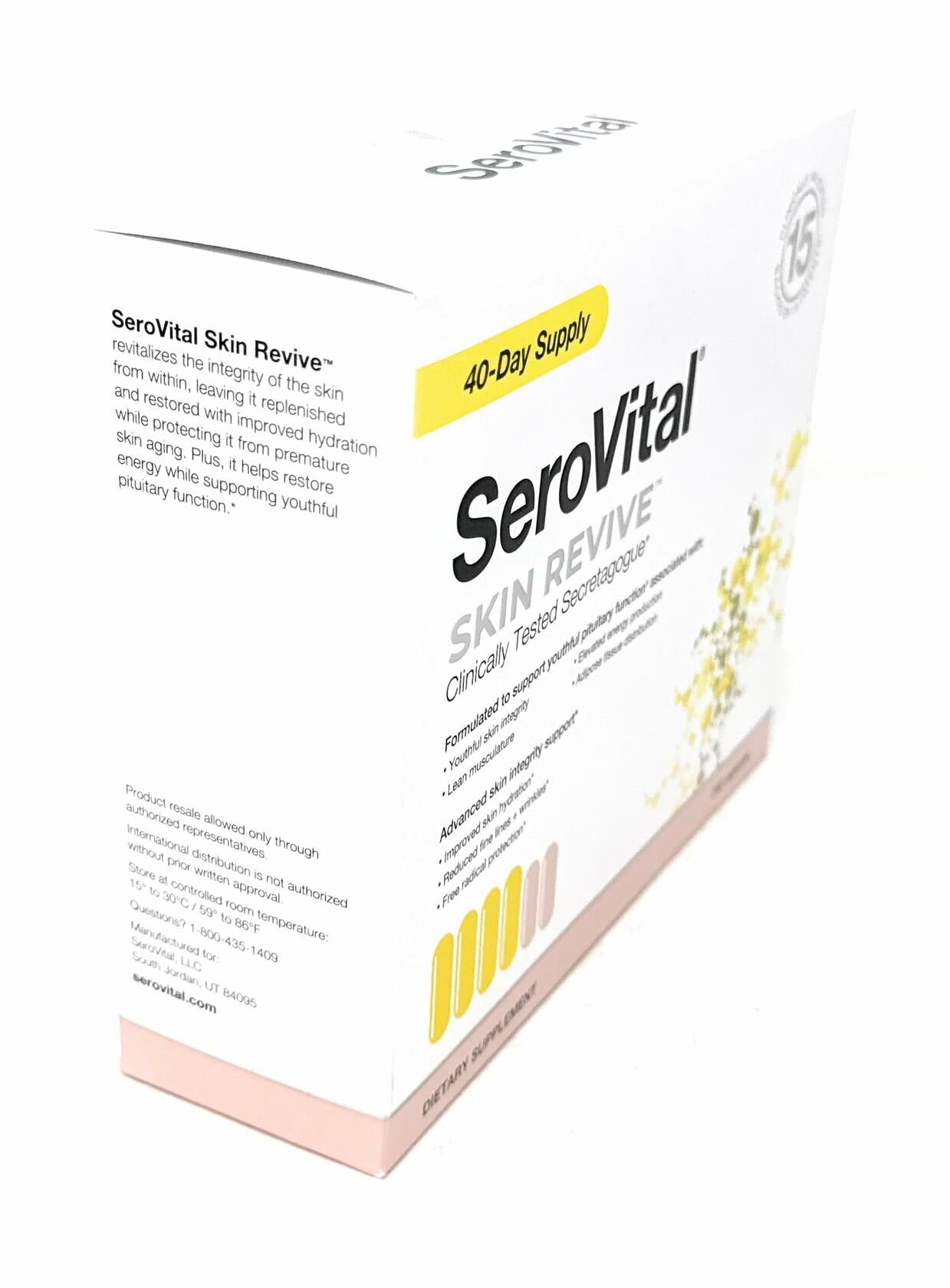 Serovital Skin Revive – Anti-Aging Supplement for Women – Supports Skin Hydration, Energy, Immune Health & Fine Line Reduction – 240 Capsules – 40-Day Supply