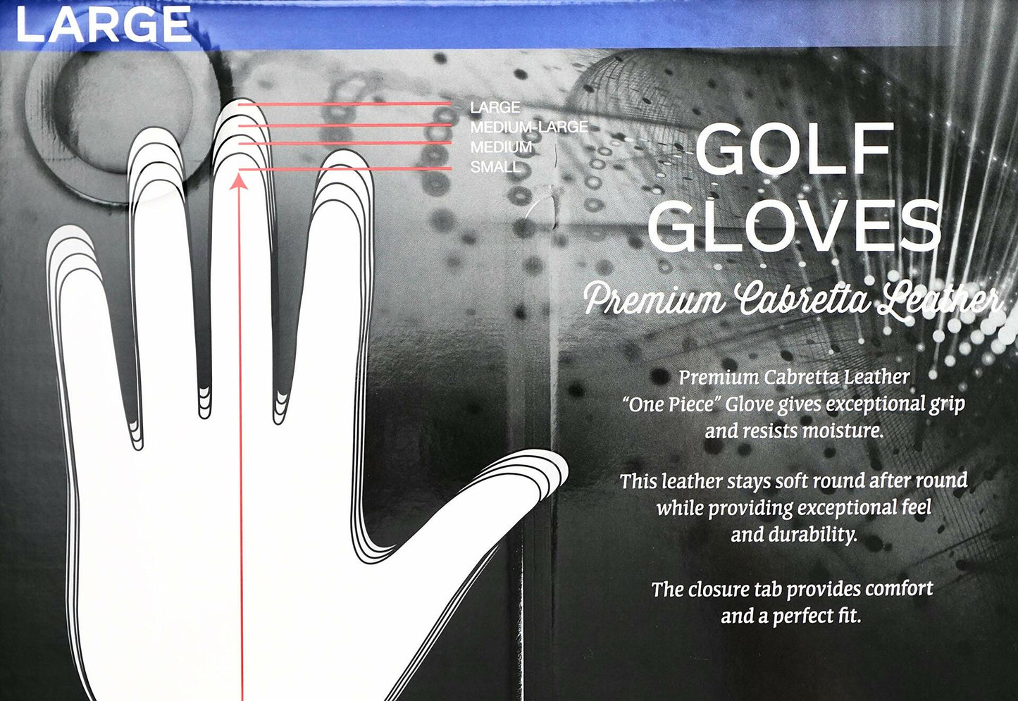 KIRKLAND SIGNATURE Men's Golf Gloves Premium Cabretta Leather, Large, 3 Pack