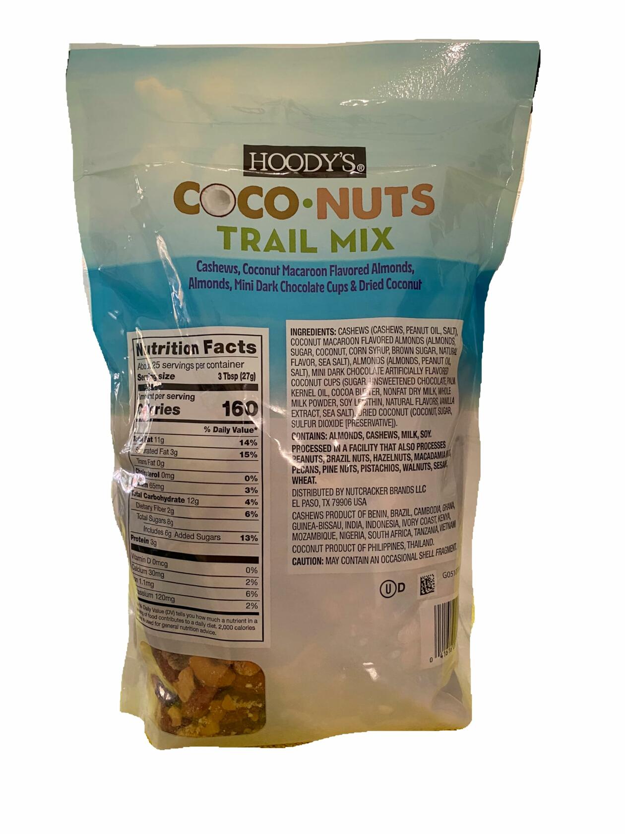 Hoody Trail Mix with Coconut, Cashews, Almonds, Dark Chocolate - 24 oz Bag