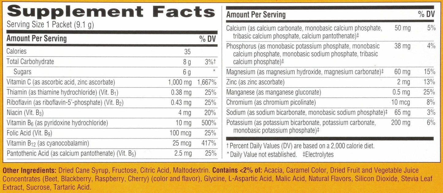 Emergen-C, Raspberry, 30 Count 1000mg - Pack of 3