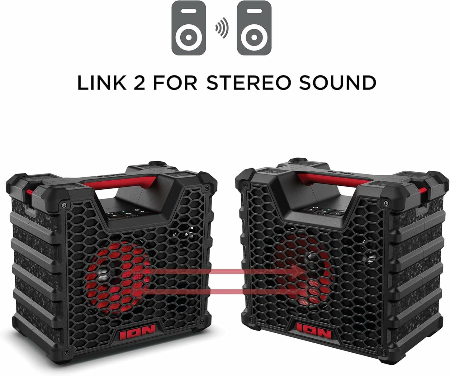 ION Audio Tailgater Tough - Rugged Portable All-Weather Wireless Bluetooth Speaker, IPX5 Water-Resistant, Outdoor Weather-Resistant Speaker