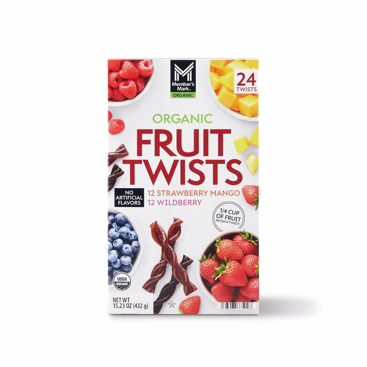 Member's Mark Organic Fruit Twist, Variety Pack, 0.63 Ounce (Pack of 24)