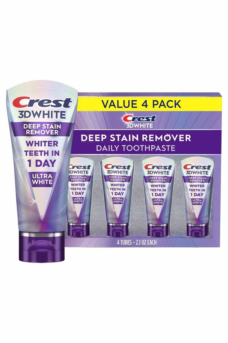 Deep Stain Remover Ultra White Toothpaste by Crest, 4 pk./2.1 oz.