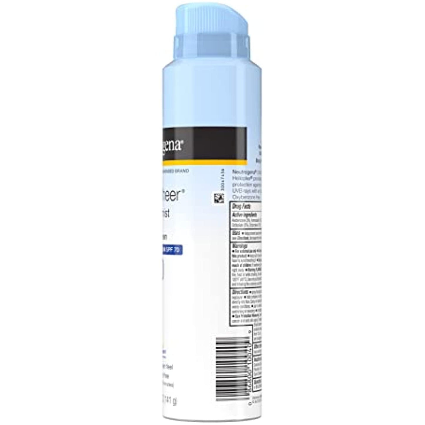 Neutrogena Ultra Sheer Body Mist Sunscreen Spray Broad Spectrum SPF 70, Lightweight, Non-Greasy & Water Resistant, Oil-Free & Non-Comedogenic UVA/UVB Sunscreen Mist, 5 oz (Pack of 3)