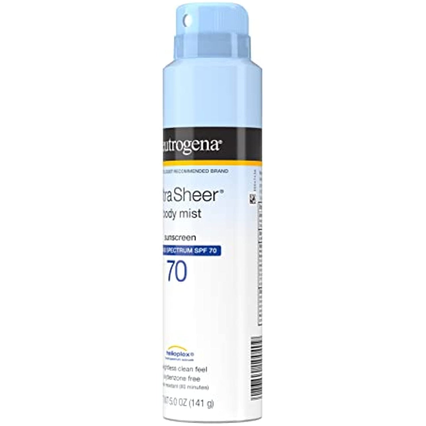 Neutrogena Ultra Sheer Body Mist Sunscreen Spray Broad Spectrum SPF 70, Lightweight, Non-Greasy & Water Resistant, Oil-Free & Non-Comedogenic UVA/UVB Sunscreen Mist, 5 oz (Pack of 3)