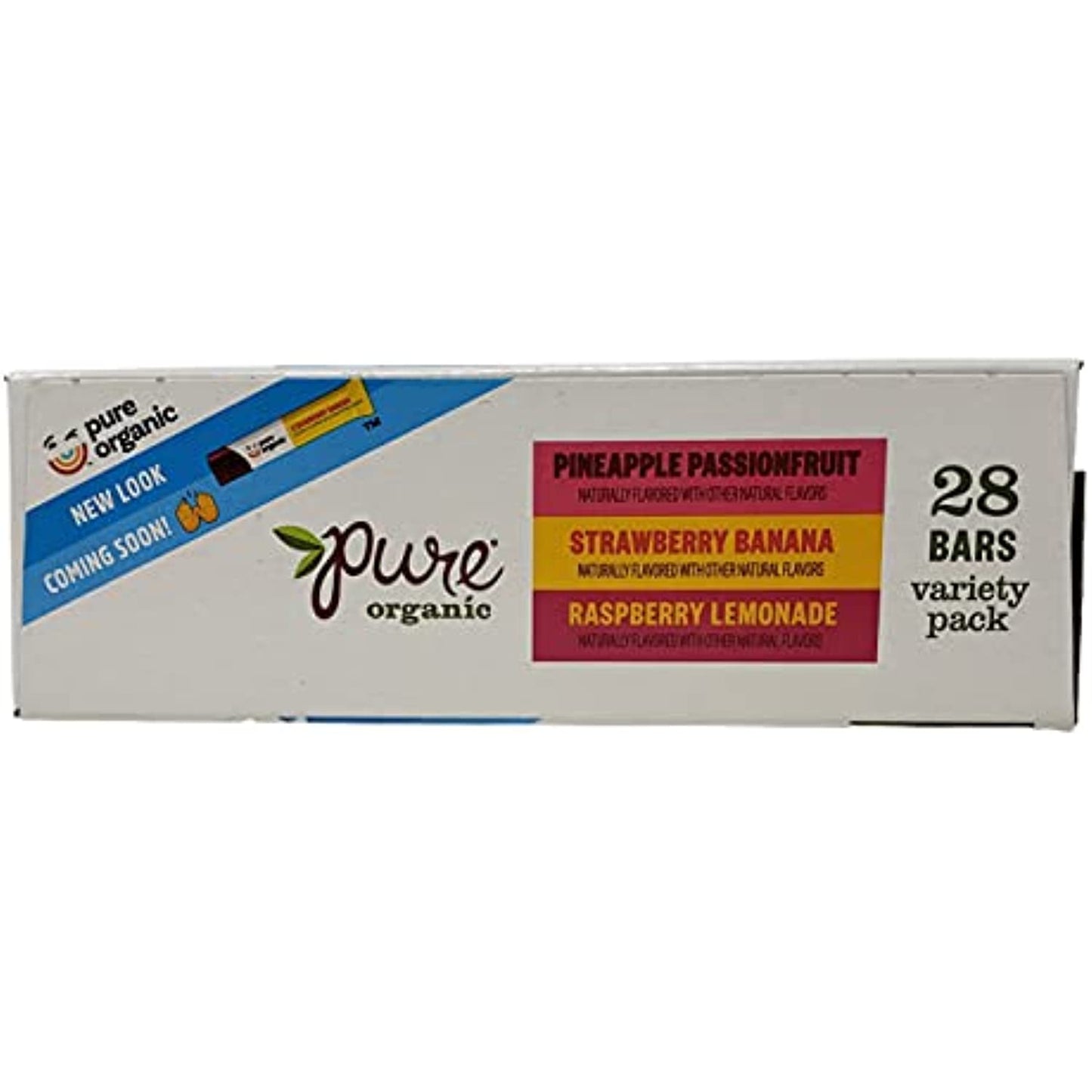 Pure Organic Layered Fruit Bars - Pineapple Passion Fruit, Strawberry Banana, and Raspberry Lemonade - 28 Fruit Bars Per Box - Choose a 56 Pack or 84 Pack (56)