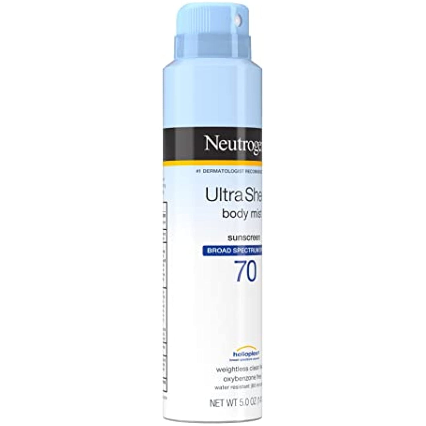 Neutrogena Ultra Sheer Body Mist Sunscreen Spray Broad Spectrum SPF 70, Lightweight, Non-Greasy & Water Resistant, Oil-Free & Non-Comedogenic UVA/UVB Sunscreen Mist, 5 oz (Pack of 3)