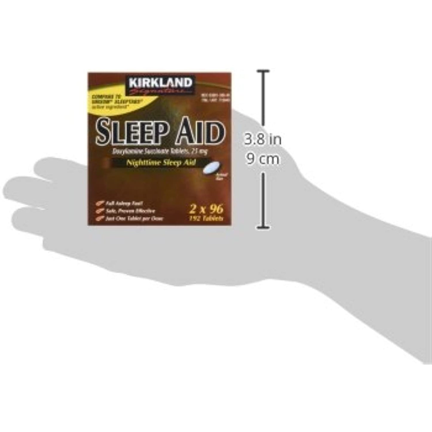 Kirkland Signature Sleep Aid Doxylamine Succinate 25 Mg, 2 pack (192 Tablets)