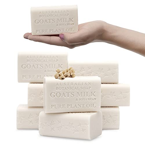 Australian Botanical Soap, Goat's Milk & Soya Bean Oil Pure Plant Oil Soap, 6.8 oz. 193g Bars - 8 Count