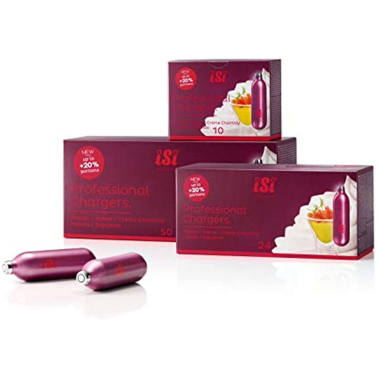 iSi Pro 8.4g Cream Chargers Non-Threaded Cream Whipper Charger Cartridges, 50 - Pack