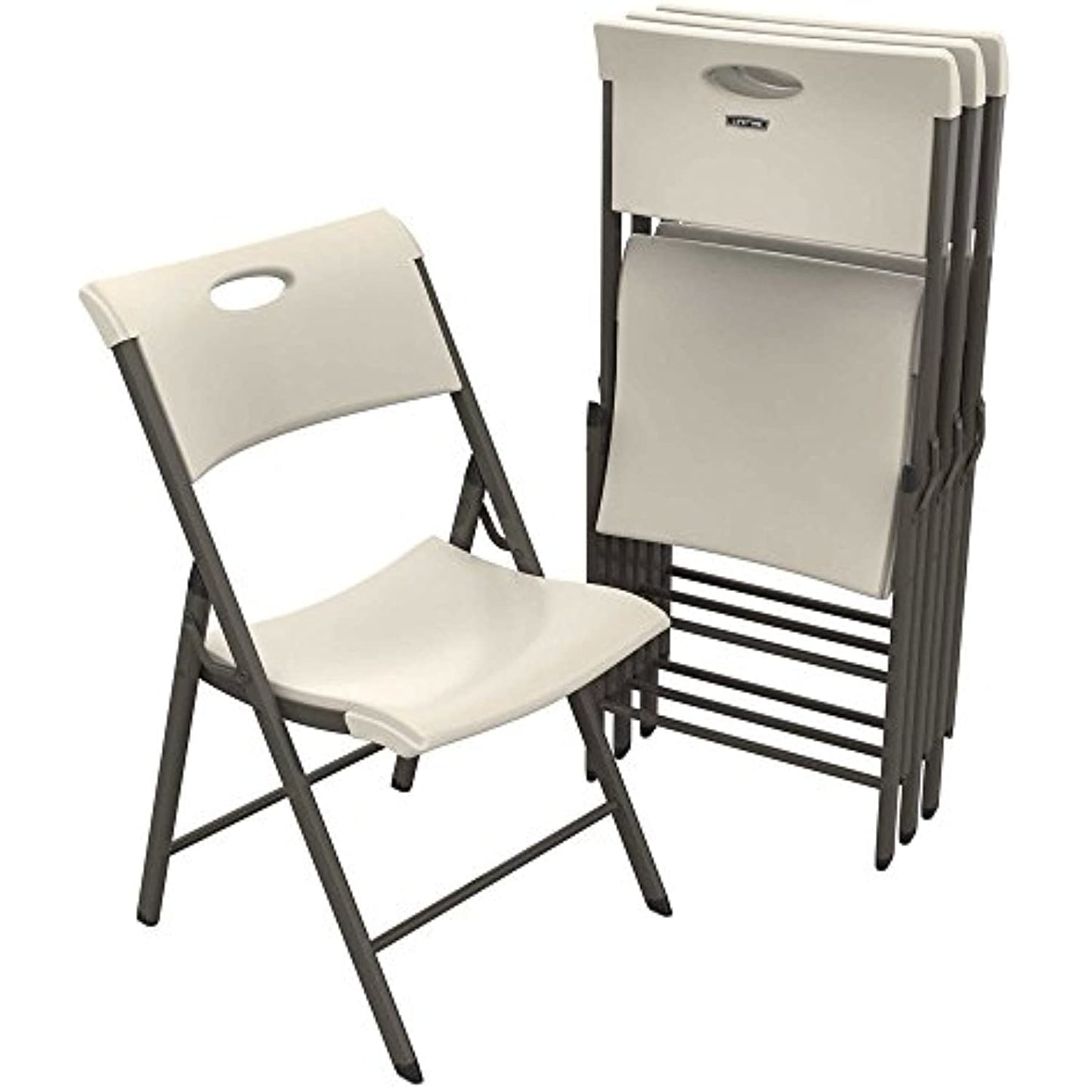 Lifetime Folding Chair, Contemporary - Pack of 4, Almond