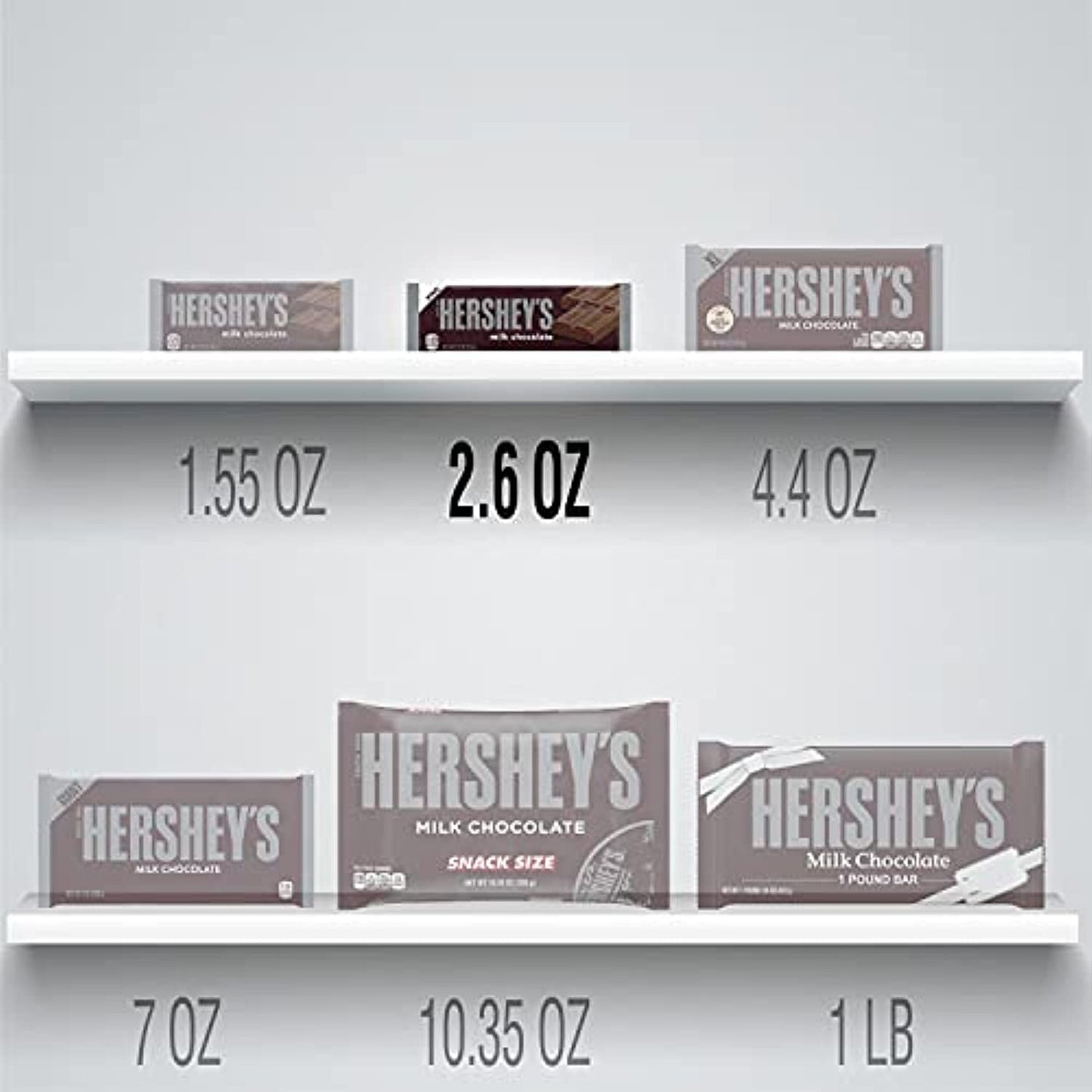 HERSHEY'S Milk Chocolate King Size Candy, Full size, 2.6 oz Bar