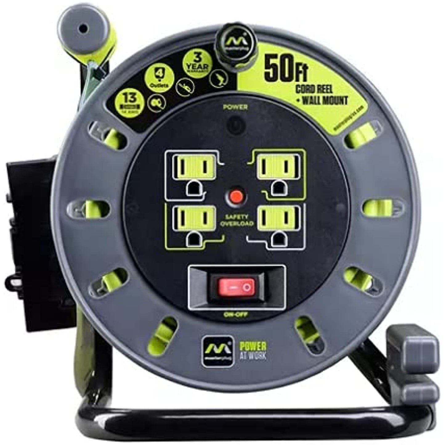 Masterplug Extension Cord Reel (50 ft.) with Wall Mount