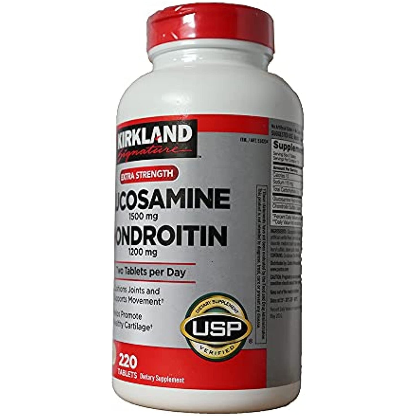 Kirkland Extra Strength Glucosamine Chondroitin - 4 Bottles, 220 Tablets Each