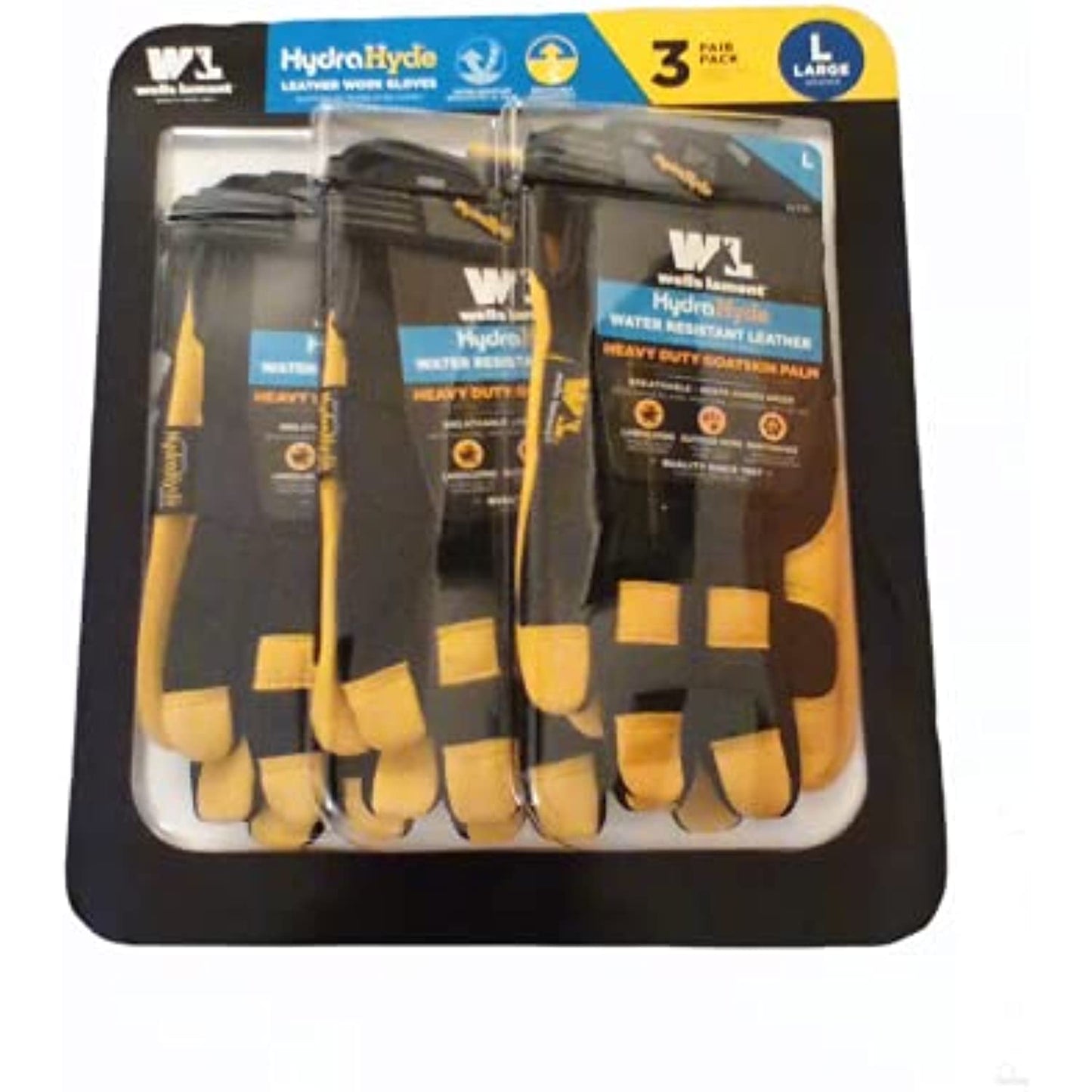 Hydra Hyde Unisex Leather Work Duty Safety Breathable Hydrahyde Flexible Water Resistant (Large) Gloves, See Image, Large US