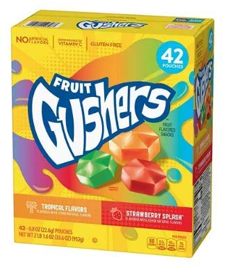 Gushers Fruit Variety Pack, Strawberry Splash and Tropical (42 ct.) A1 (2 Pack)