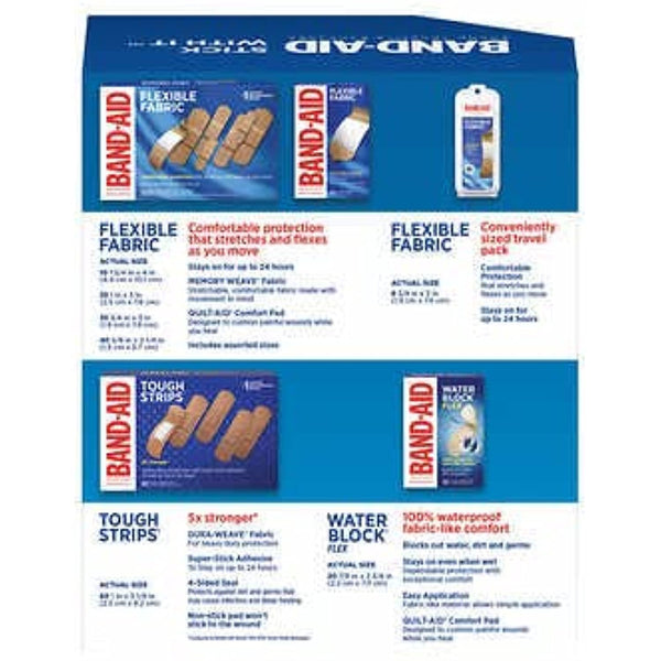 Band-Aid Adhesive Bandages, Assorted, 198-count