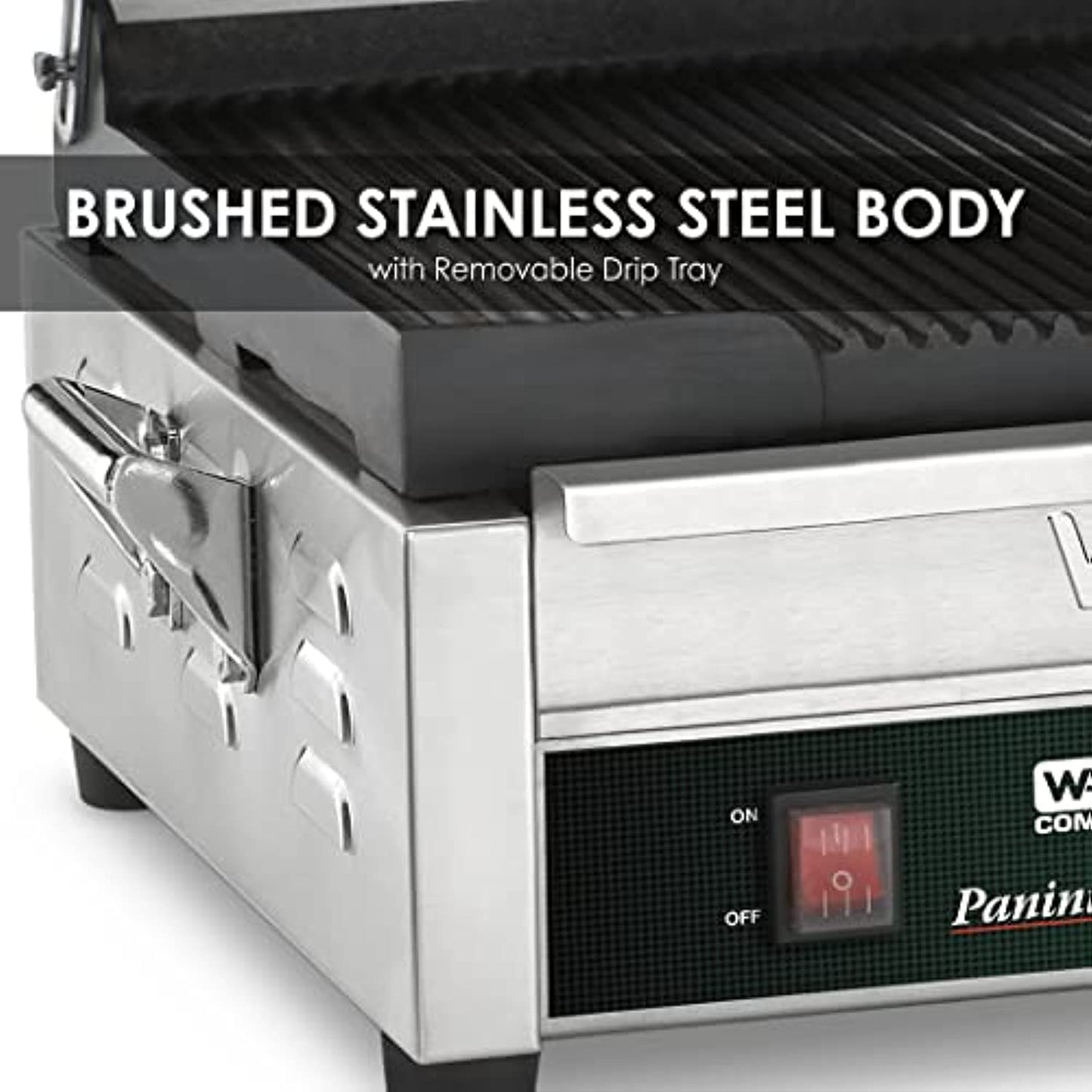 Waring Commercial WPG250 Panini Supremo� Large Panini Grill, Pancake drip Crepe Batter PANINI, 120V, 5-15 Phase Plug