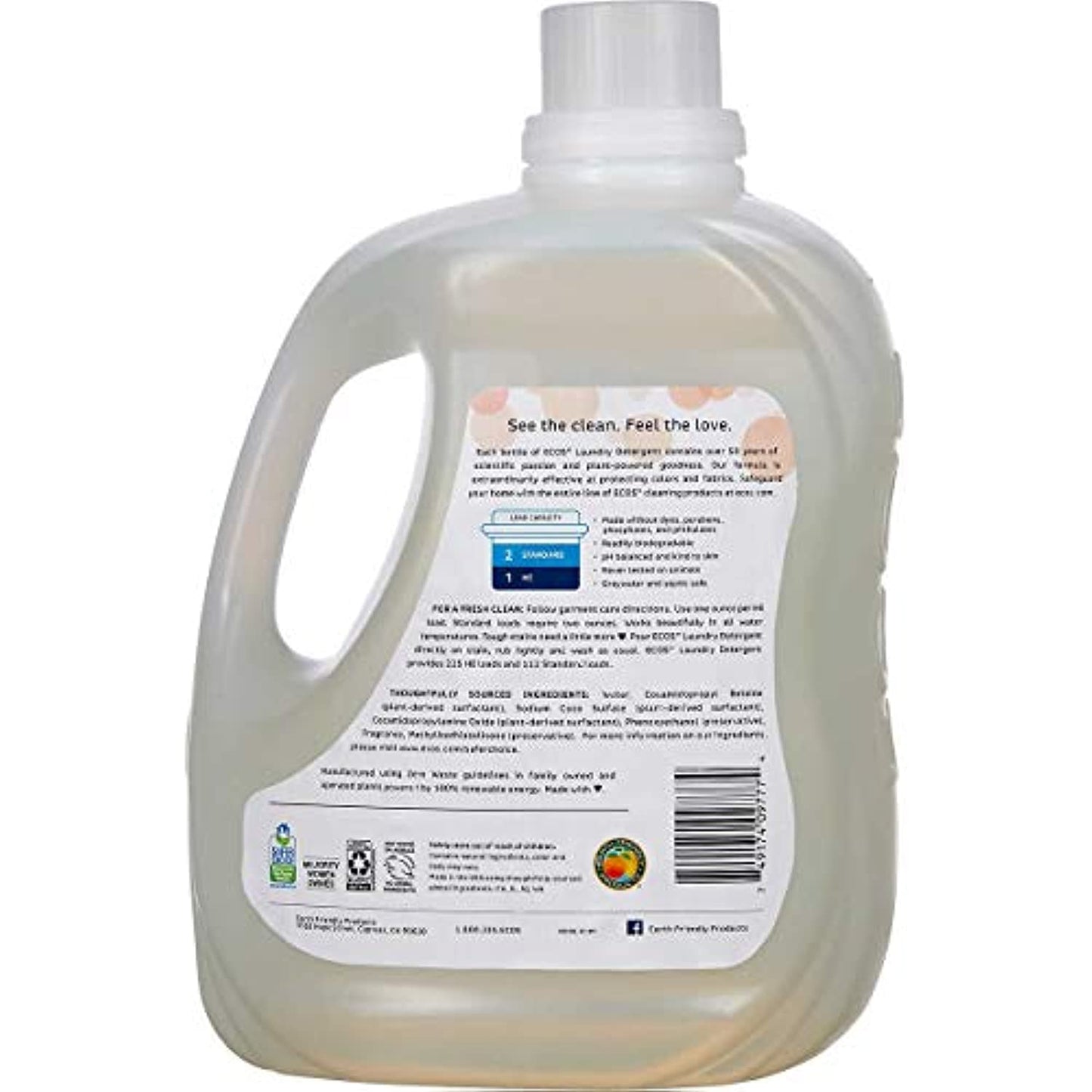 Earth Friendly Products Ecos Liquid Laundry Detergent, Magnolia and Lilies, 210 Ounce