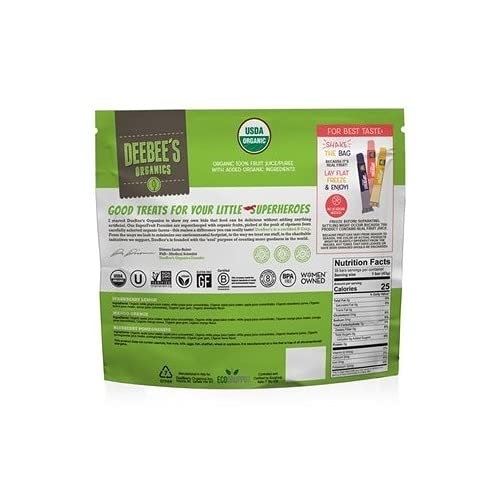 Deebee's Organics Superfruit Freezies, 1.35 Fl Oz, Pack of 35