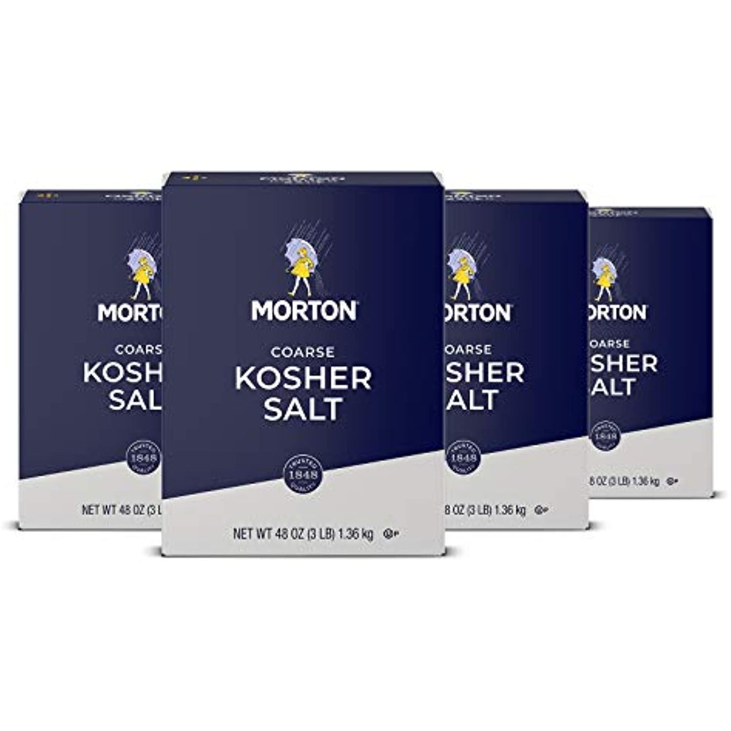 Morton Salt Kosher Salt, Coarse, 3 Pound (Pack of 4)