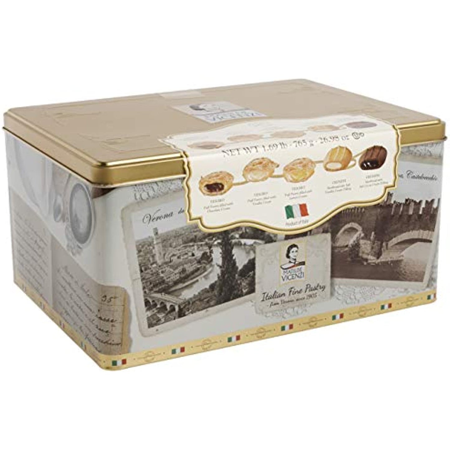 Matilde Vicenzi Italian Pastry & Cookie Tin, 24.64 Ounce