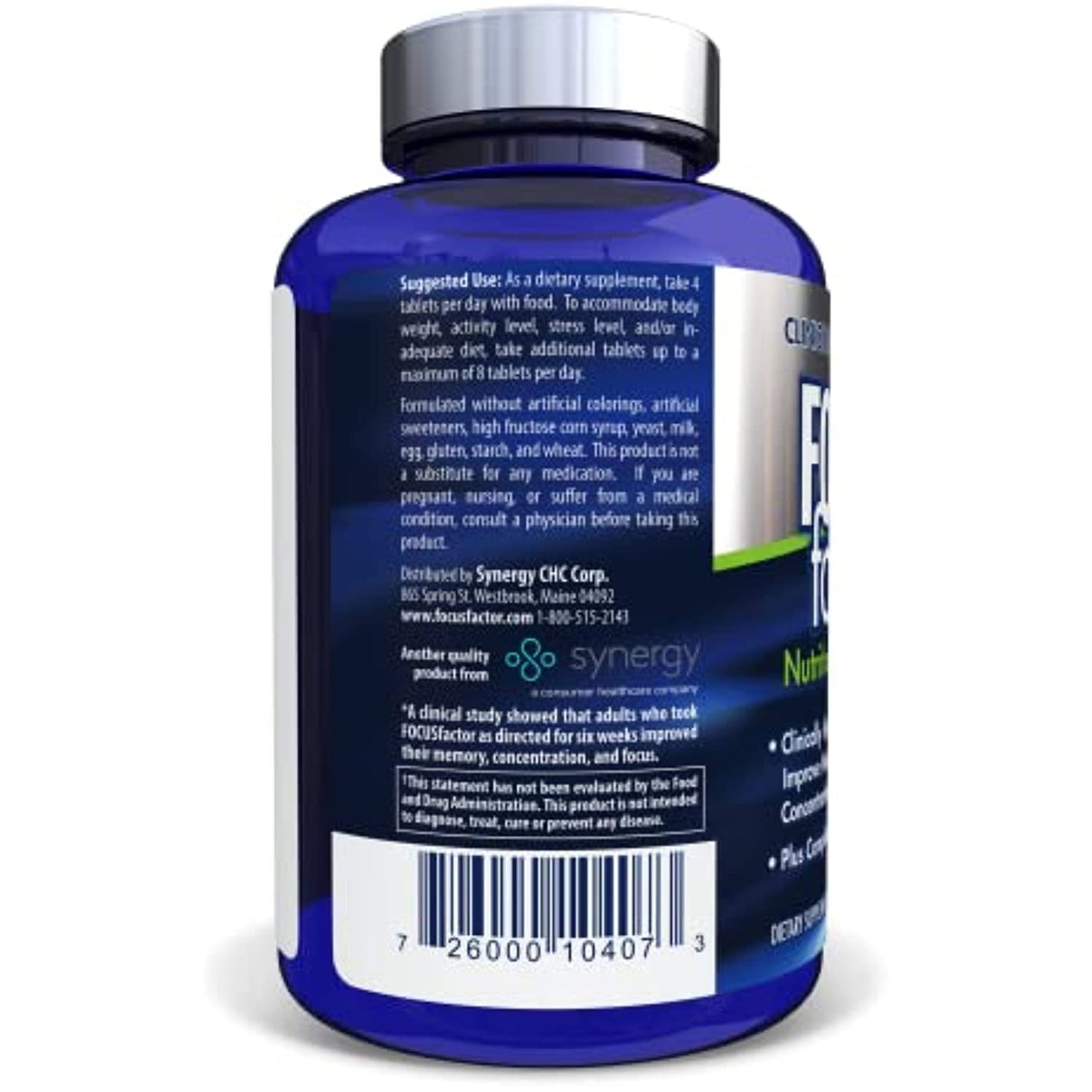 Focus Factor Nutrition for The Brain, Improved Memory & Concentration Brain Supplement, Original, 150 Count, Pack of 2