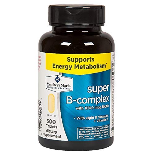 Member's Mark Super B-Complex with Biotin Vitamin B and Vitamin C (1 Bottle (300 Tablets))